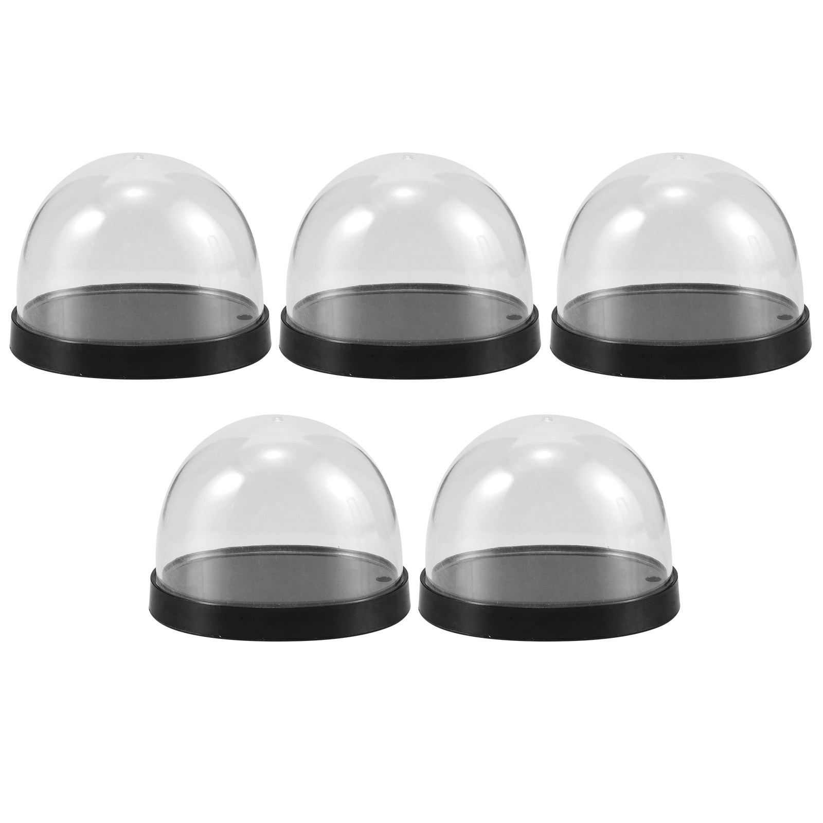 Plastic Dome Clear - 5セット 高透明プラスチック製フラワードーム 花用装飾ディスプレイドーム ベース付き 透明ベルジャー 花瓶用ショーケース